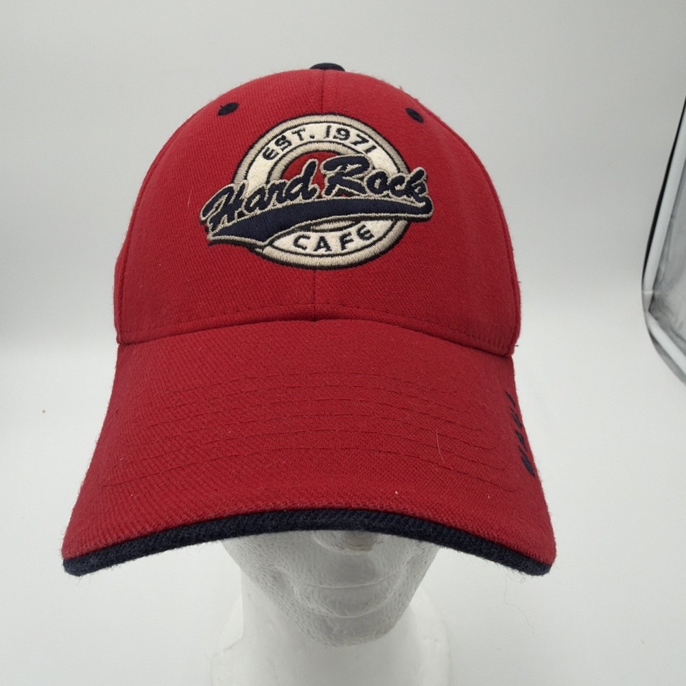 Hard Rock Cafe Maui Baseball Cap Mens Red Embroidered Hat